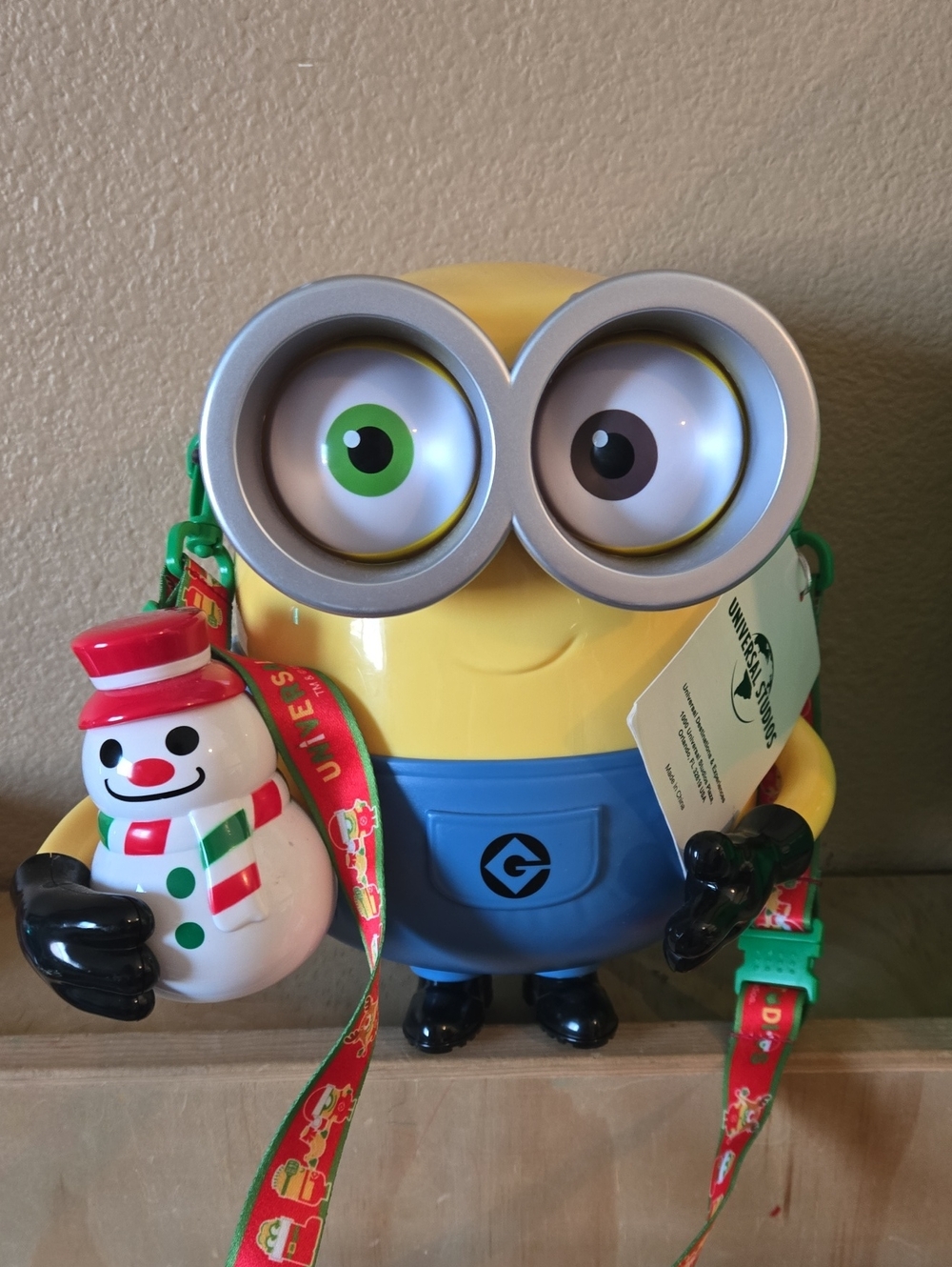 Universal Yellow & Blue Minion Figure with Red-Accented Snowman